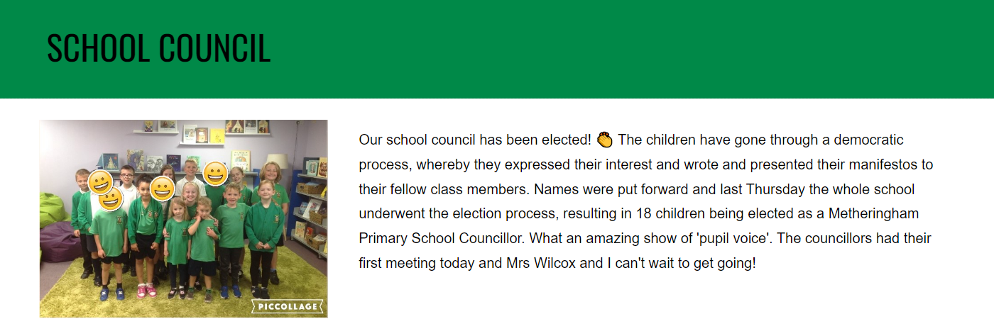 Metheringham Primary School School Council Metheringham Primary School School Council